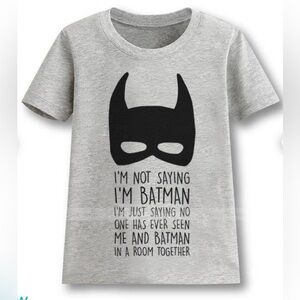 Indigo Gray Short Sleeve Tee with Batman Graphic